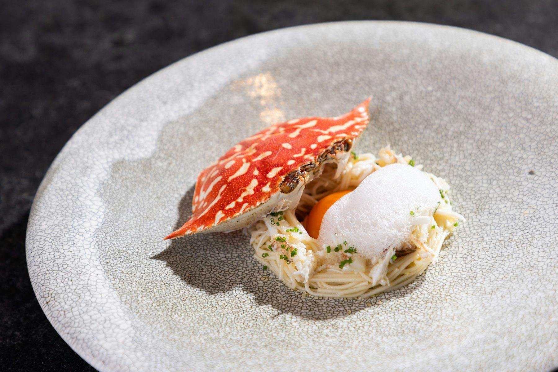 12月限定　黒がね夕食メニューのワタリガニ