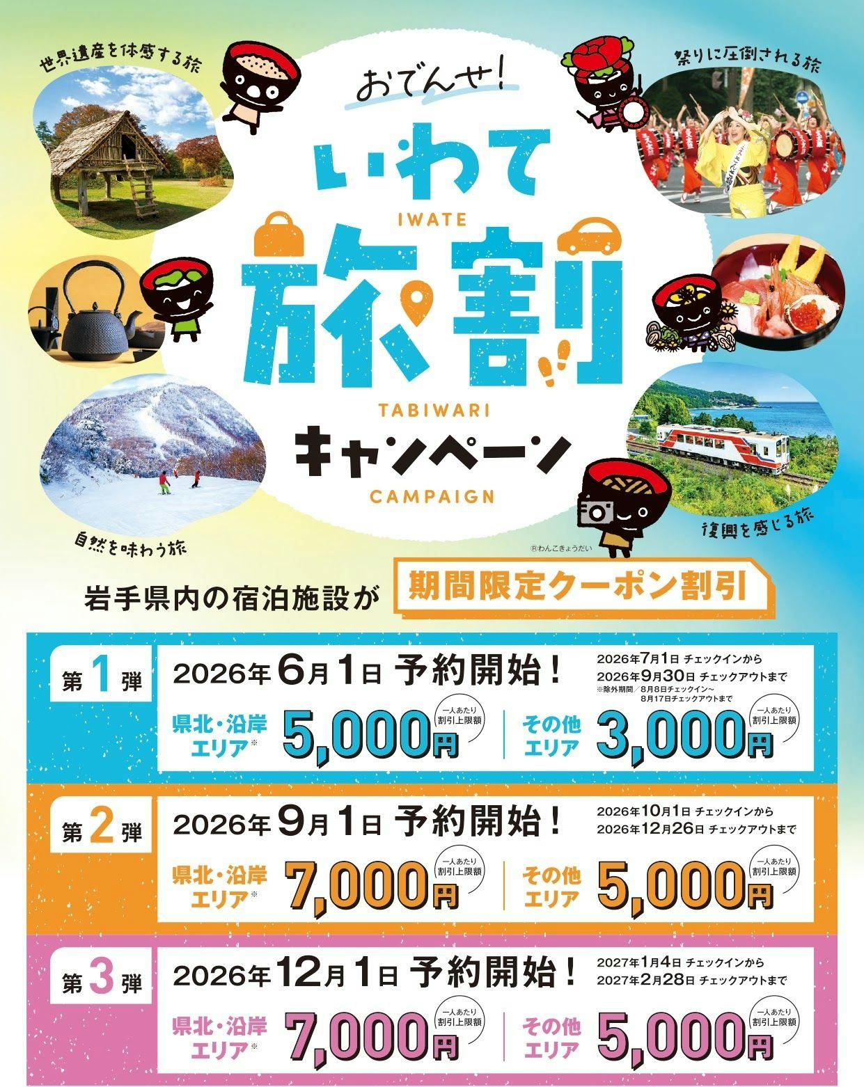 แคมเปญส่วนลดท่องเที่ยวอิวาเตะ “Odense! Iwate Tabiwari”