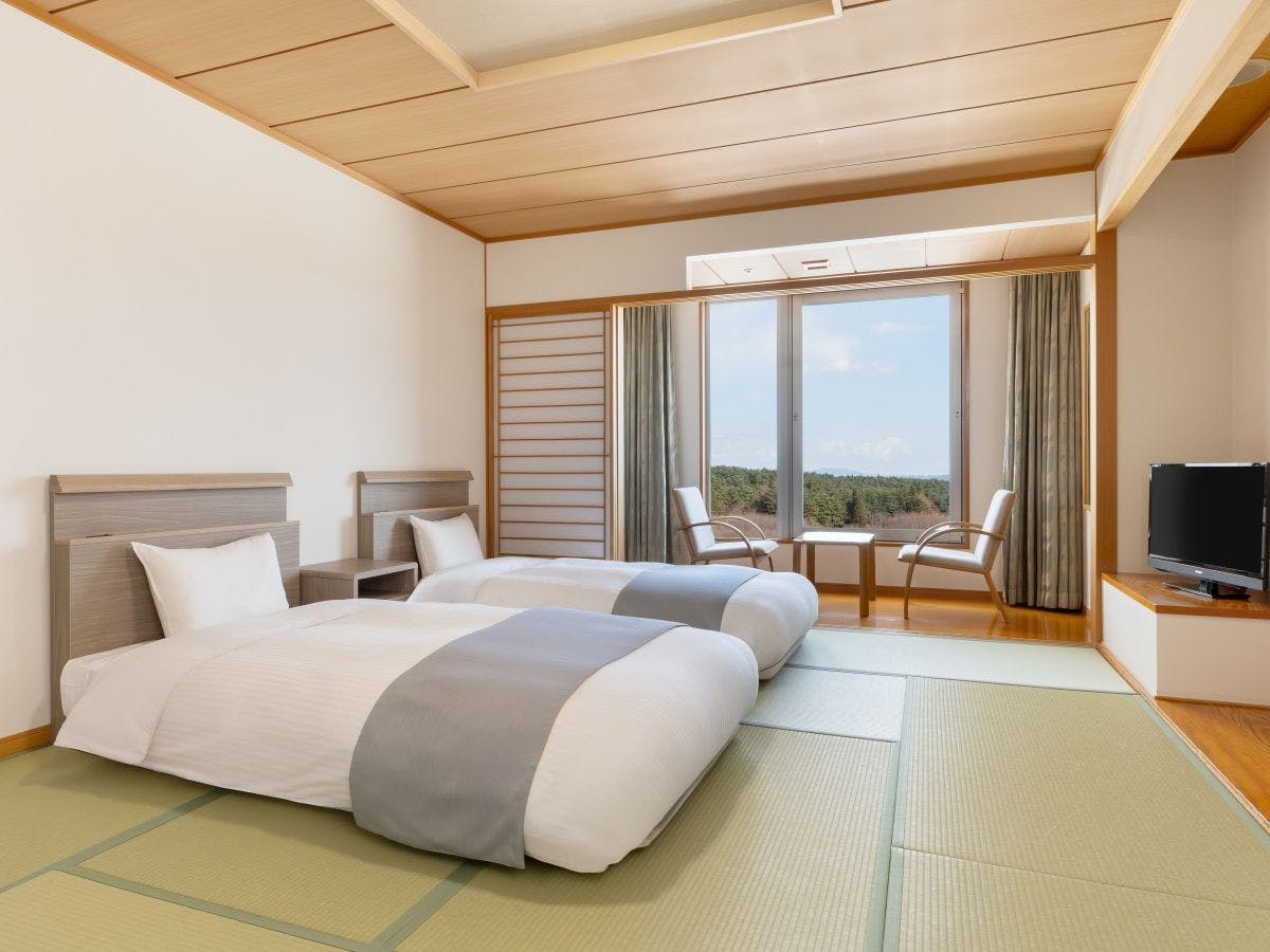 【ห้องพักสไตล์ญี่ปุ่นมาตรฐาน เตียงคู่】ขนาด 12 เสื่อทาทามิ ■ปลอดบุหรี่■