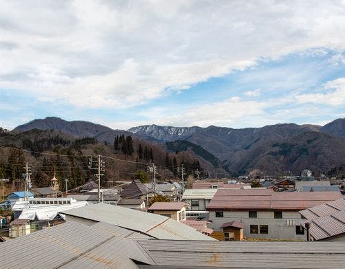 *眺望（本館和室側）：のどかな風景と山々