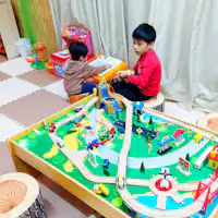 พื้นที่สำหรับเด็กที่ตั้งอยู่ติดกับสนามปิงปอง♪