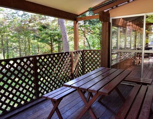 外テラス　天然温泉付きハーフログハウス