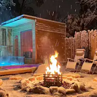 ซาวน่าป่าในฤดูหนาว