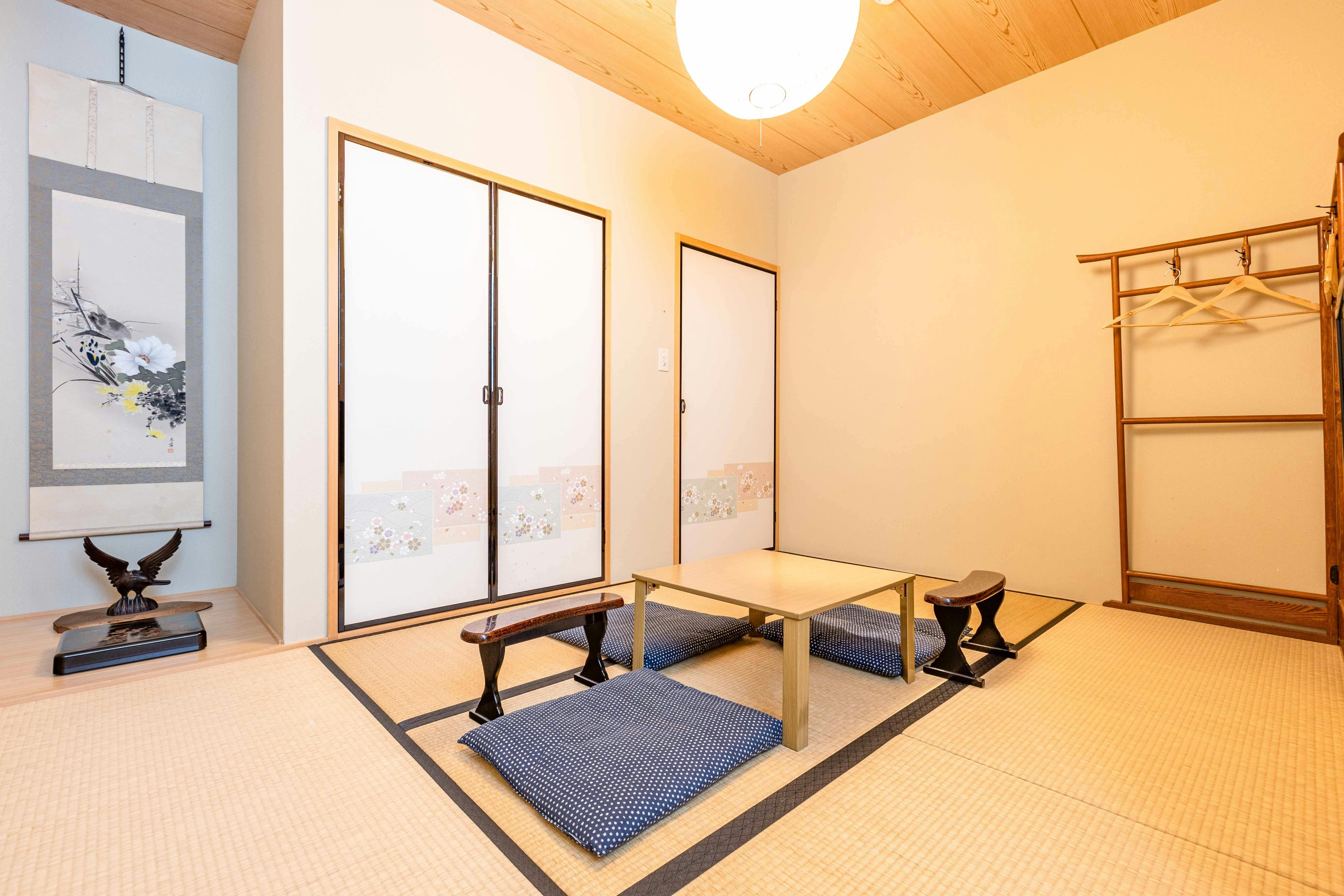 【Kamar gaya Jepang 6 tatami】3 set futon／11m²／Wi-Fi