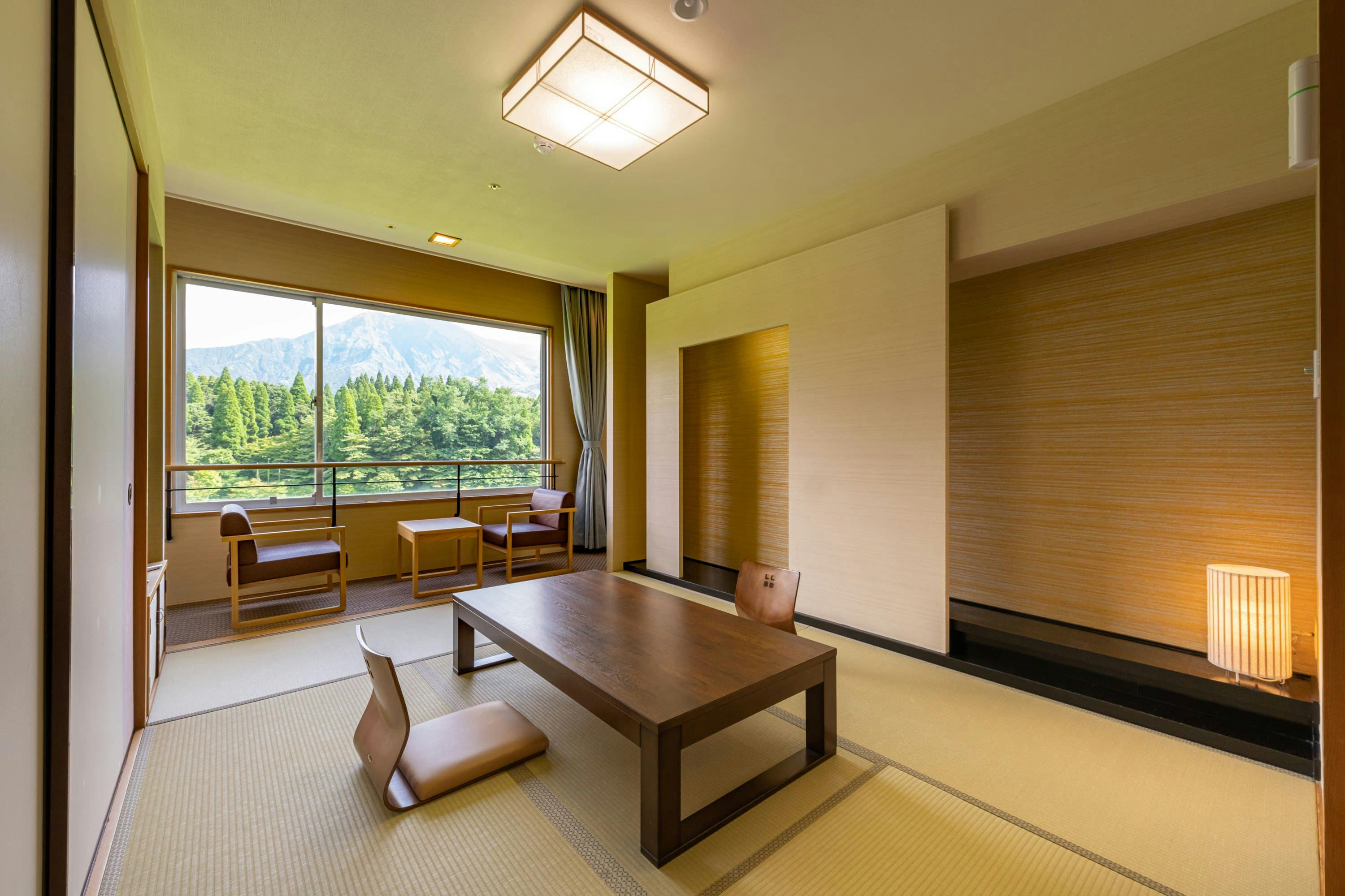 Ini adalah kamar bergaya Jepang yang tenang dan penuh pesona.