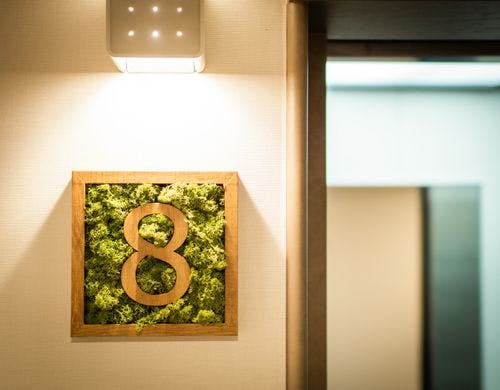 各フロアにも天然のコケをインテリアに