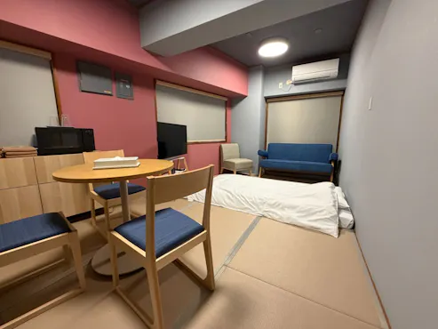 2 kamar bergaya Jepang dengan tempat tidur double, tanpa dapur