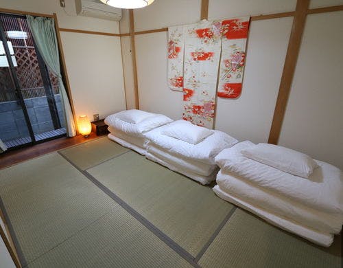 1階和室ではお布団をご用意しております