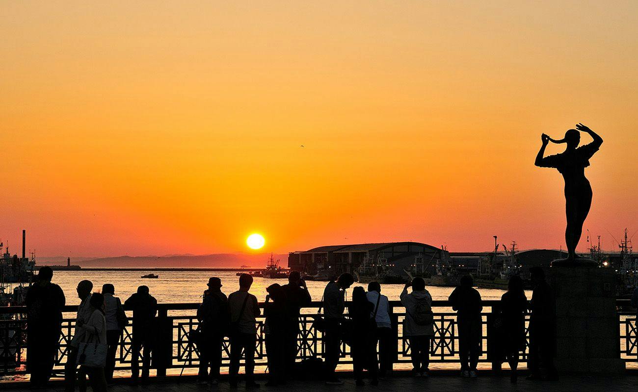 幣舞橋の夕日