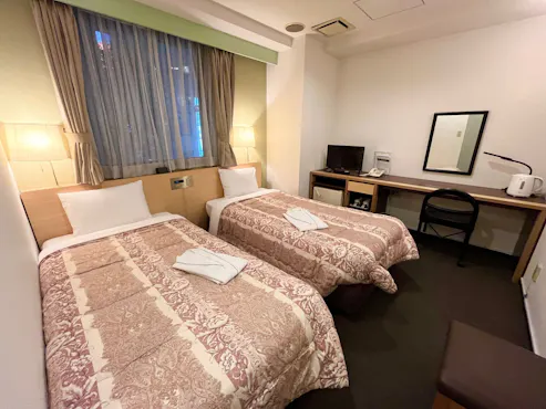 นี่คือตัวอย่างห้องพักแบบเตียงคู่