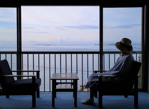 Pemandangan dari Kamar menghadap Laut Seto sangat indah