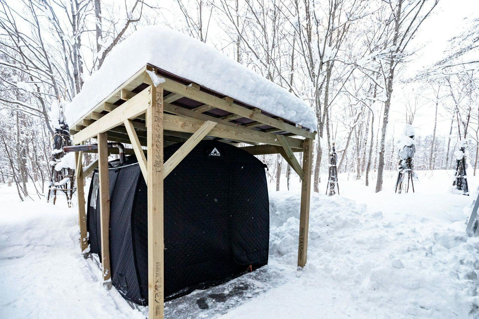Sauna tenda musim dingin.