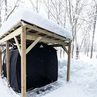 Sauna tenda musim dingin.