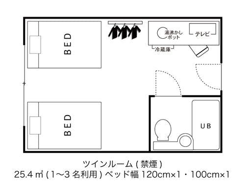 【全室禁煙】ツイン（２名様）