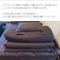 ที่นอนฟูก 1 ชุด ราคา 4,000 เยน
สามารถเช่าได้สูงสุด 2 ชุด