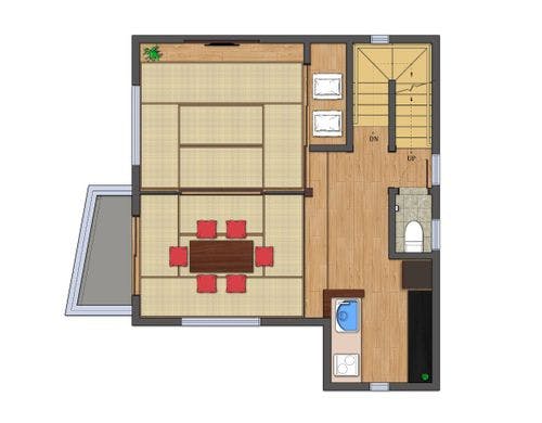 桜 2F 居間・キッチン