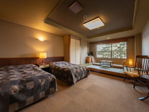 【Semua bilik pemandangan tasik】Bilik kembar gaya Jepun dan Barat 32m²