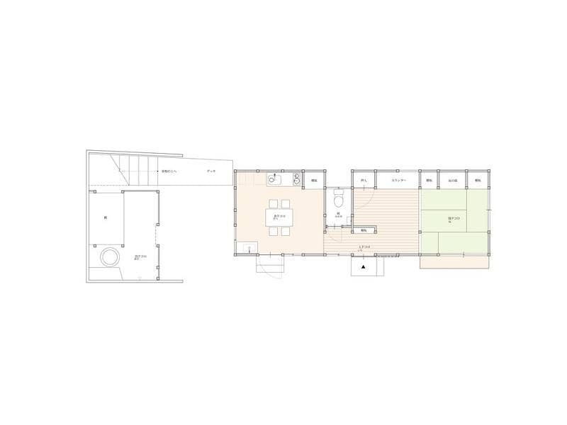 <แผนผังชั้นของที่พักที่มีหลังคามองเห็นทะเล>