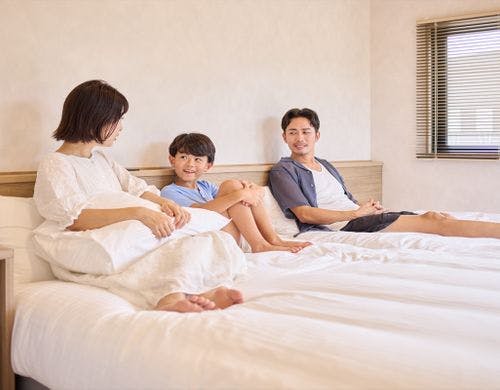 ツインルームのアウトドアリビング