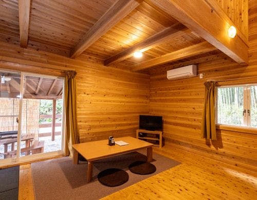 ログハウス2階への階段