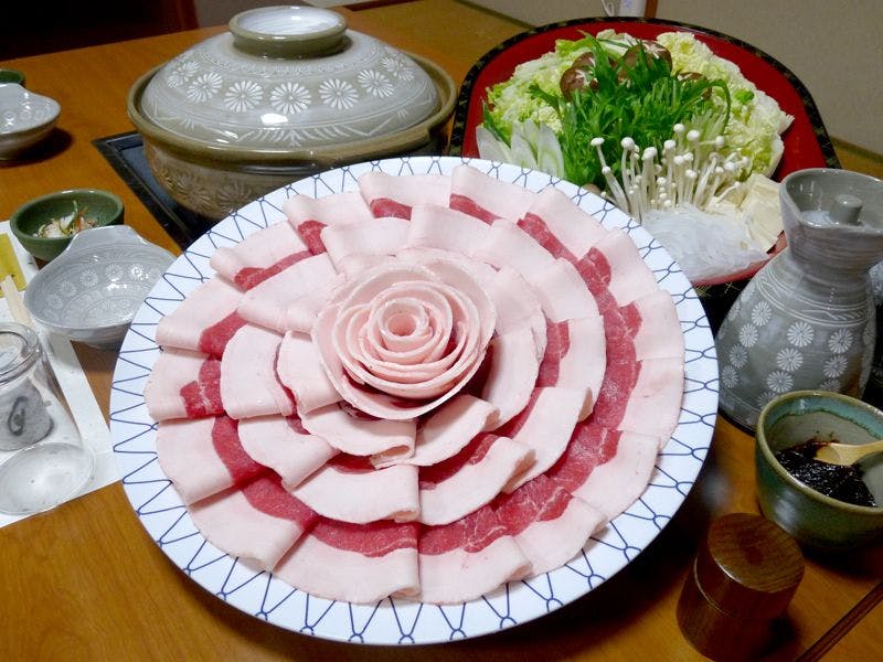 *【ตัวอย่างหม้อไฟเนื้อหมูป่า】