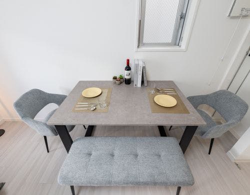 食事もゆったりと楽しめる空間。