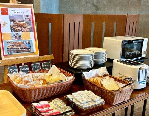朝食ビュッフェコーナー