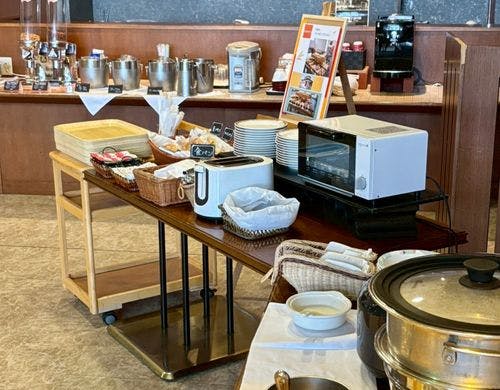 朝食ビュッフェコーナー