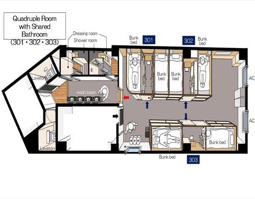 【間取り図】4名部屋