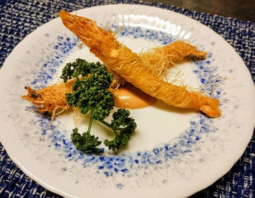 【美食旅Bプラン】有頭えびのカダイフ揚げ