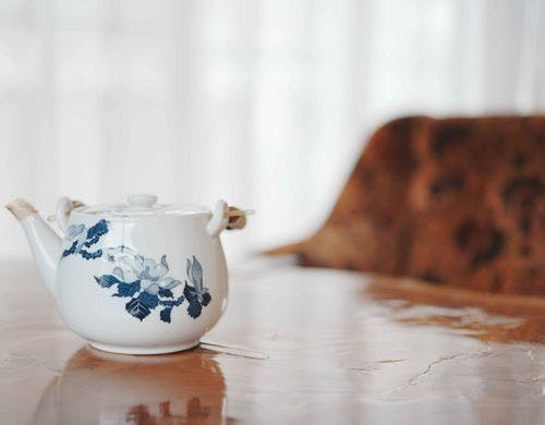 庭を眺めて寛ぐティータイム