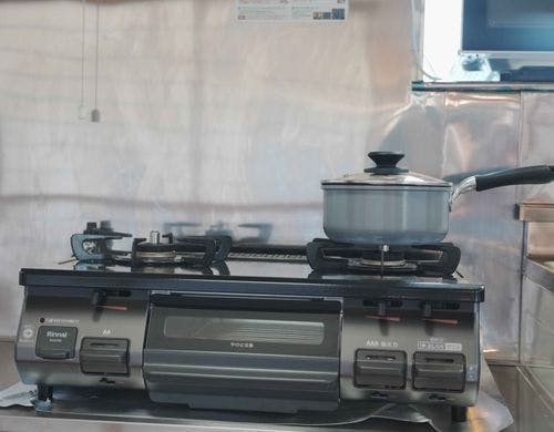 調理可能な快適コンロ付き