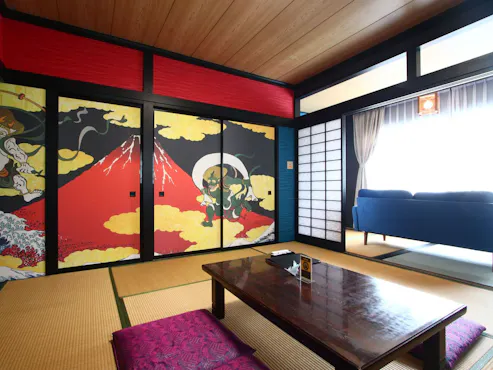 ห้องพักสไตล์ญี่ปุ่นพร้อมวิวภูเขาไฟฟูจิ
