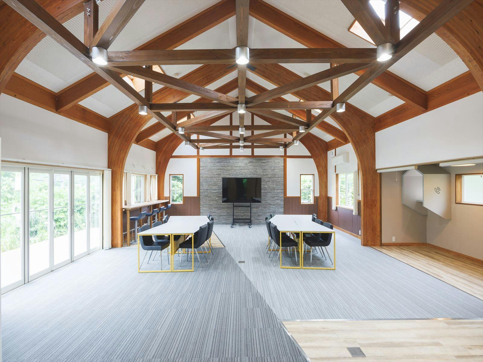 Overall interior view of the training building