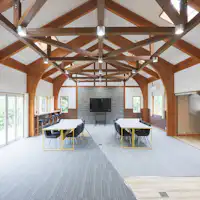 Overall interior view of the training building