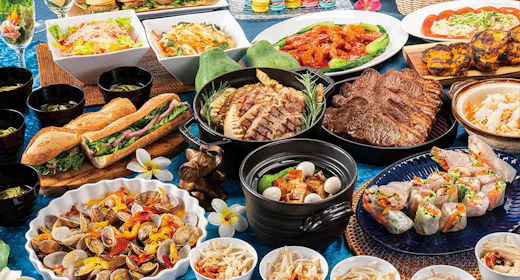 包含牛排和亚洲美食晚餐自助的方案(含晚餐/可购买乐园门票)