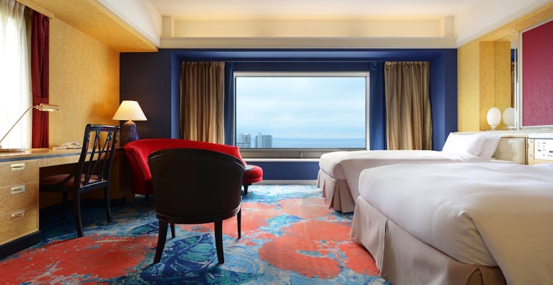 喫煙 スーペリアコーナーツイン 51平米 淑女の休日 Aveda オリジナルアメニティやレイトチェックアウトなど女性に嬉しい特典付プラン ホテルニューオータニ幕張 一休 Com