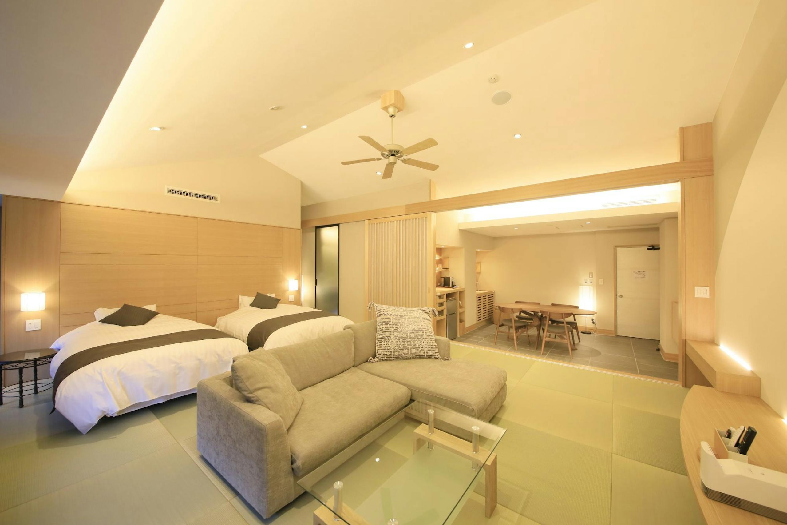 【谷川温泉 旅館たにがわ】新・和モダンベット客室(ツイン・バリアフリー・デラックスルーム)74平米