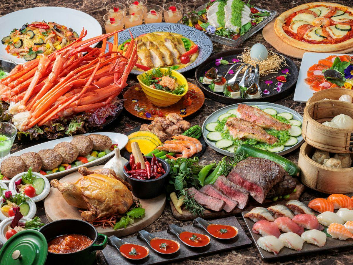 【8月～9月】蟹・ステーキ・寿司ディナービュッフェ＆熊本ご当地朝食付きプラン（2食付）