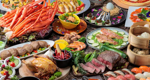 【8月~9月】蟹・ステーキ・寿司ディナービュッフェ&熊本ご当地朝食付きプラン(2食付)