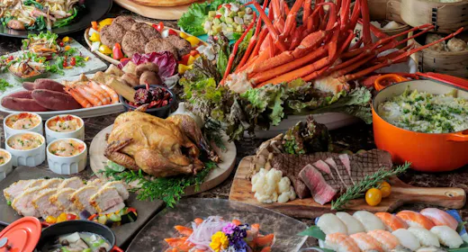 【10月~11月】蟹・ステーキ・寿司ディナービュッフェ&熊本ご当地朝食付きプラン(2食付)