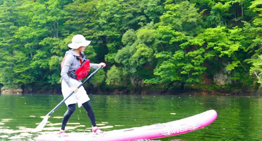4歳から参加OK!【SUP(サップ)】自由気ままに湖面クルージング!注目のSUP半日体験 1泊2食付