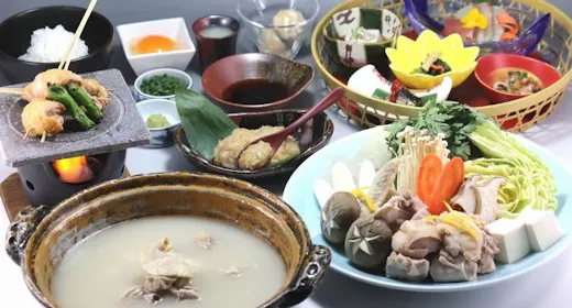 A luxurious dinner featuring a Japanese set meal of Hakata-style mizutaki hot pot made with Gunma’s premium “Joshu Jidori” chicken (1 night, 2 meals)