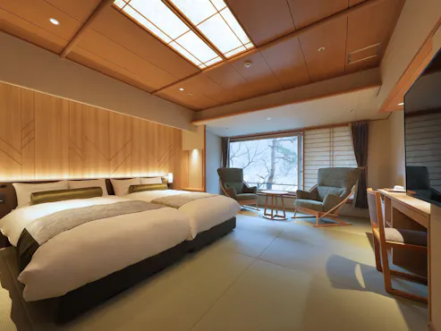 "Japanese Twin Matsuin" - Contoh kamar tamu.