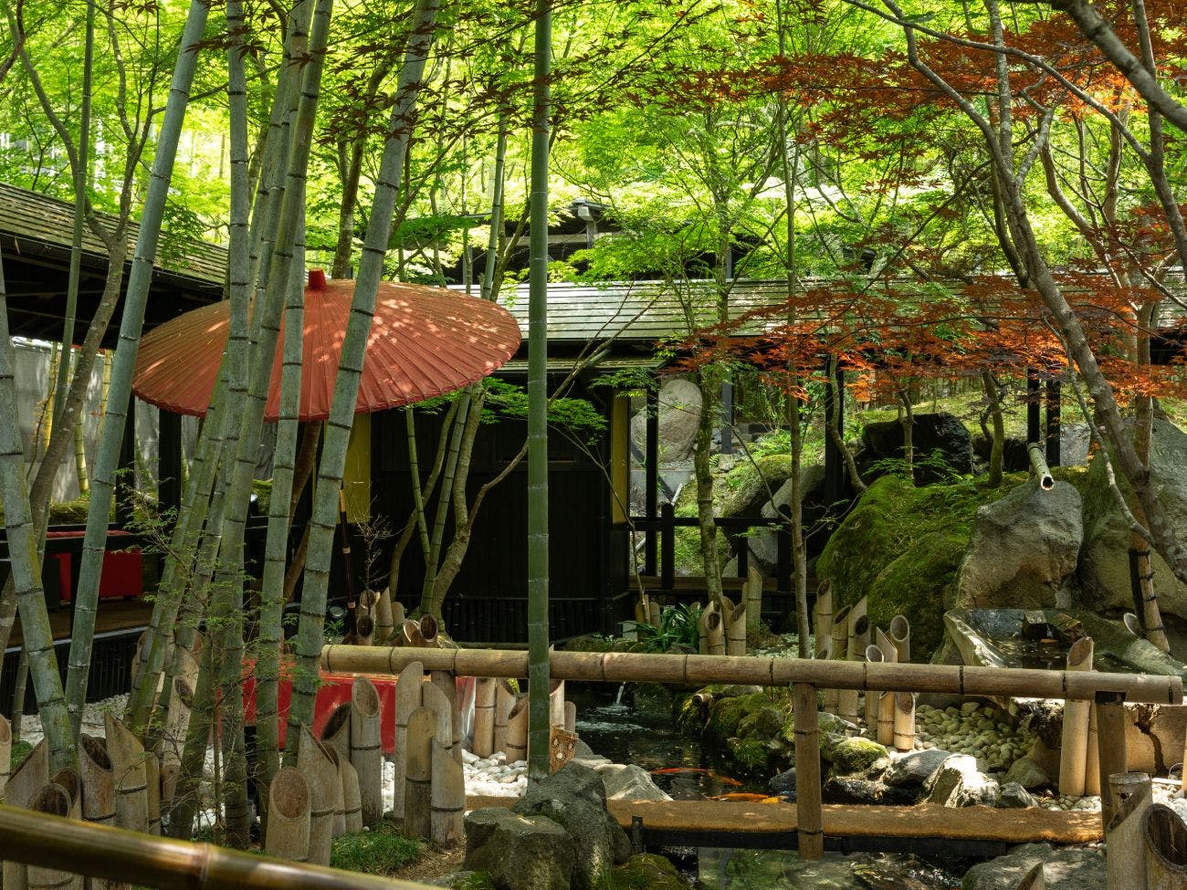 秘境　白川源泉　山荘　竹ふえ