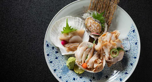 【Hidangan Kerang Musiman】Menjamu Anda dengan aneka sashimi abalon, scallop, whelk, dan kerang hokki asal Hokkaido/1 malam termasuk 2 kali makan