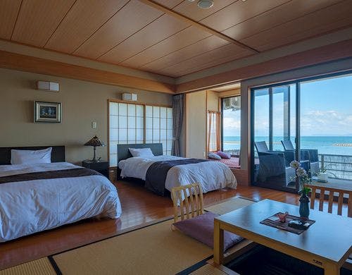 和室５帖の露天風呂付和洋室（間取り一例）