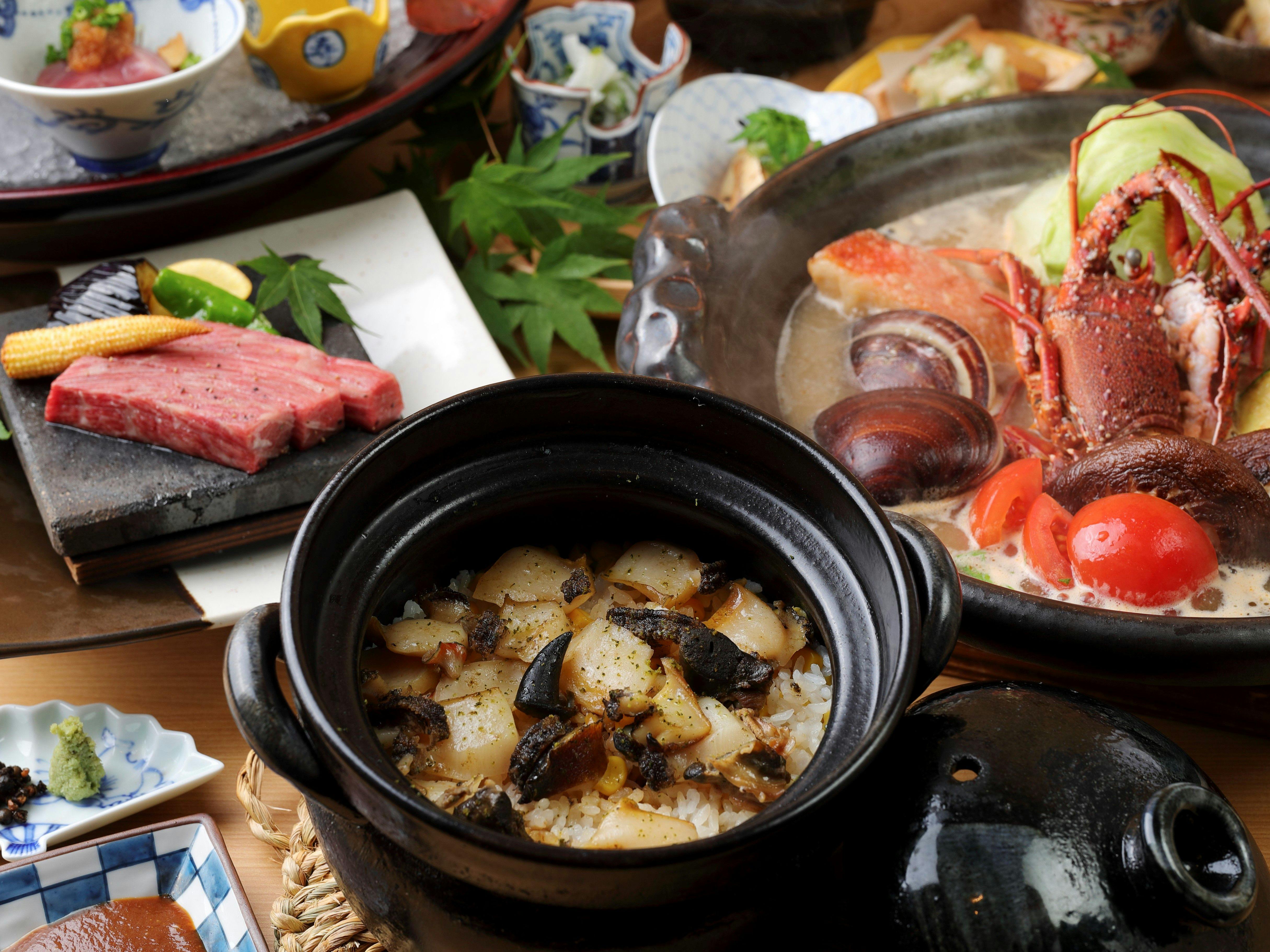 伊勢海老・鮑・松阪牛付美食会席10月～3月