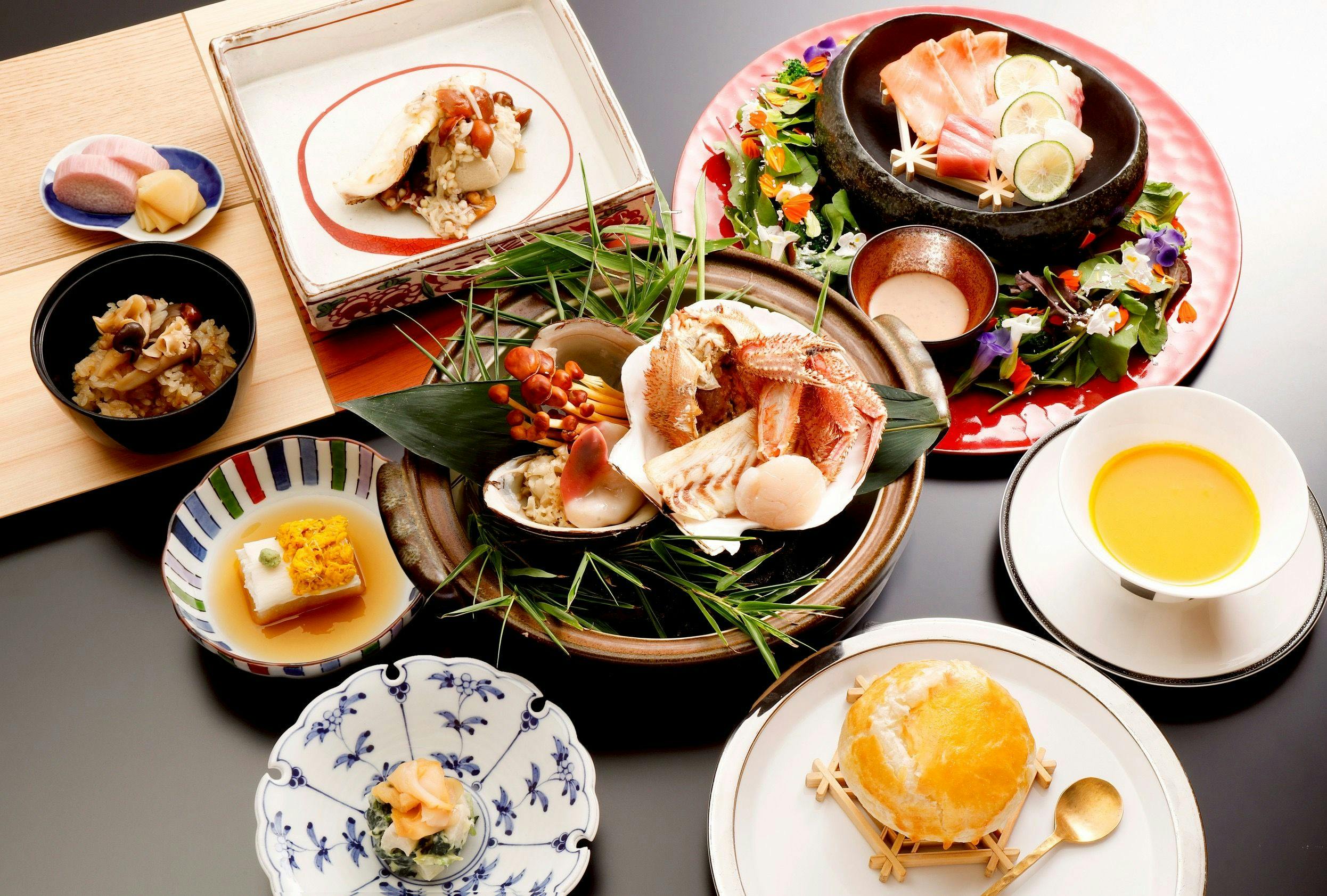 【すいせん月会席】 地産地消の食材を選べる いわて短角牛の瓦焼きor三陸産海の幸 溶岩蒸し