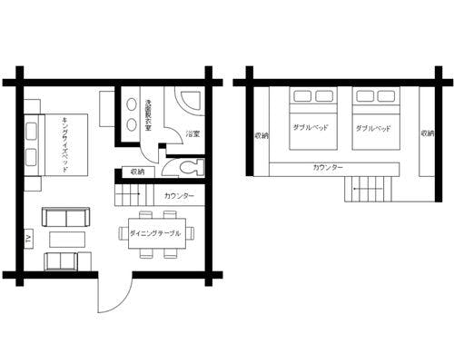 ログコテージ平面図